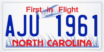 NC license plate AJU1961