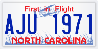 NC license plate AJU1971