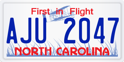 NC license plate AJU2047