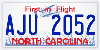 NC license plate AJU2052