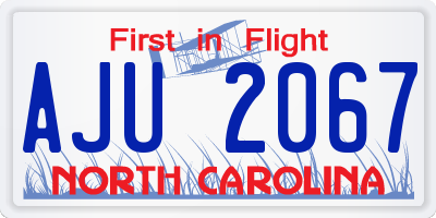 NC license plate AJU2067