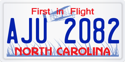NC license plate AJU2082