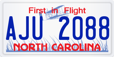 NC license plate AJU2088