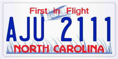 NC license plate AJU2111