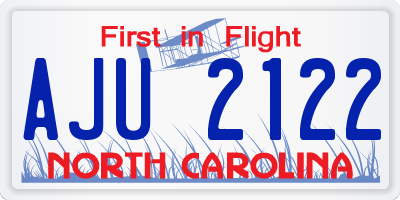 NC license plate AJU2122
