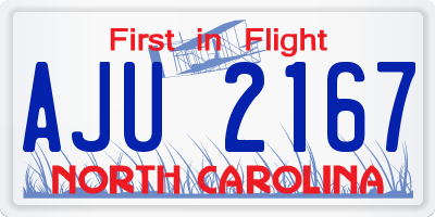 NC license plate AJU2167