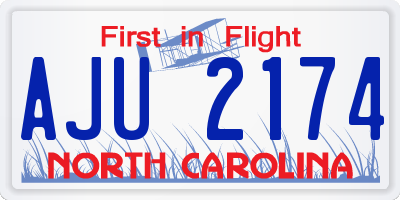 NC license plate AJU2174