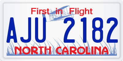 NC license plate AJU2182