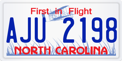 NC license plate AJU2198