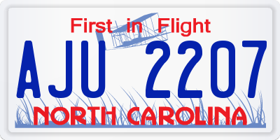 NC license plate AJU2207