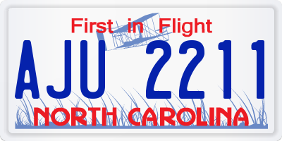 NC license plate AJU2211