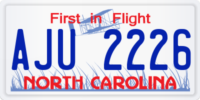 NC license plate AJU2226