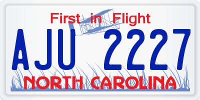 NC license plate AJU2227