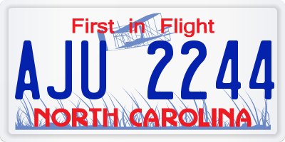 NC license plate AJU2244