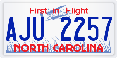 NC license plate AJU2257