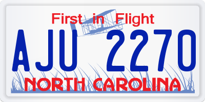 NC license plate AJU2270
