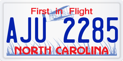 NC license plate AJU2285