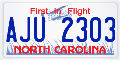 NC license plate AJU2303