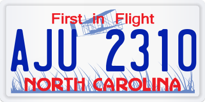 NC license plate AJU2310