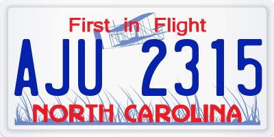 NC license plate AJU2315