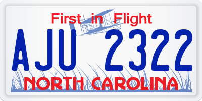 NC license plate AJU2322