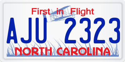 NC license plate AJU2323