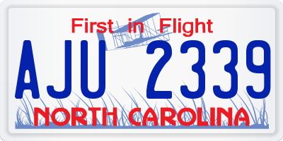 NC license plate AJU2339
