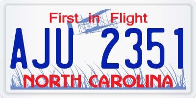 NC license plate AJU2351