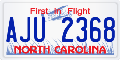 NC license plate AJU2368