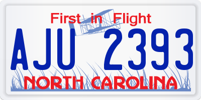 NC license plate AJU2393