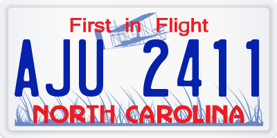 NC license plate AJU2411