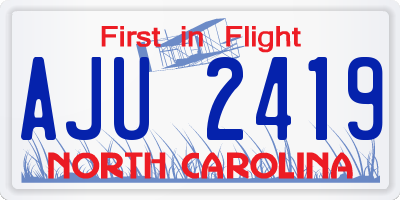 NC license plate AJU2419