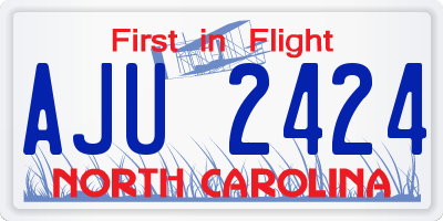 NC license plate AJU2424