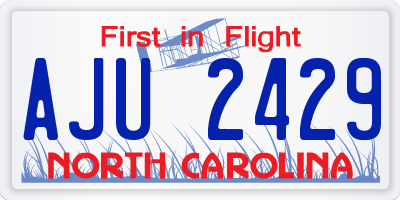 NC license plate AJU2429