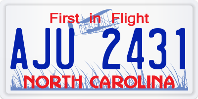 NC license plate AJU2431