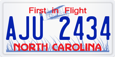 NC license plate AJU2434