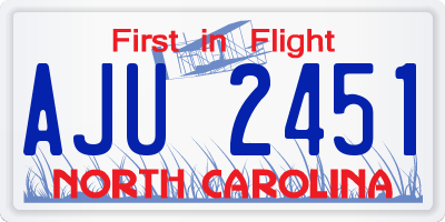 NC license plate AJU2451