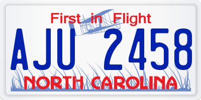 NC license plate AJU2458