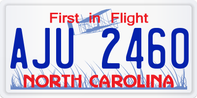 NC license plate AJU2460