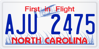NC license plate AJU2475