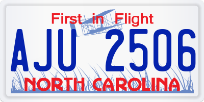 NC license plate AJU2506