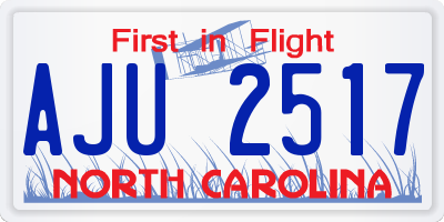NC license plate AJU2517