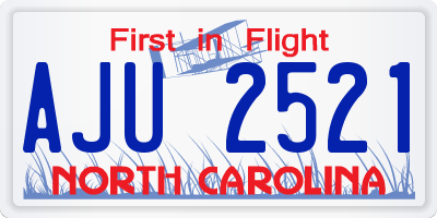 NC license plate AJU2521