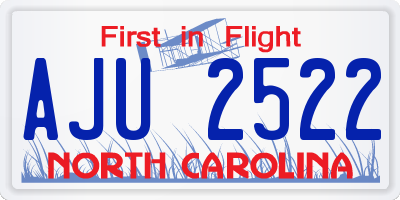 NC license plate AJU2522