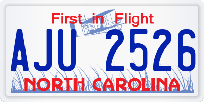 NC license plate AJU2526