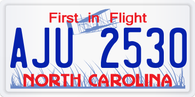 NC license plate AJU2530