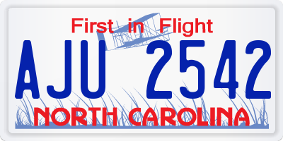 NC license plate AJU2542