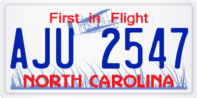 NC license plate AJU2547
