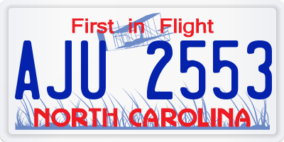 NC license plate AJU2553