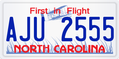 NC license plate AJU2555